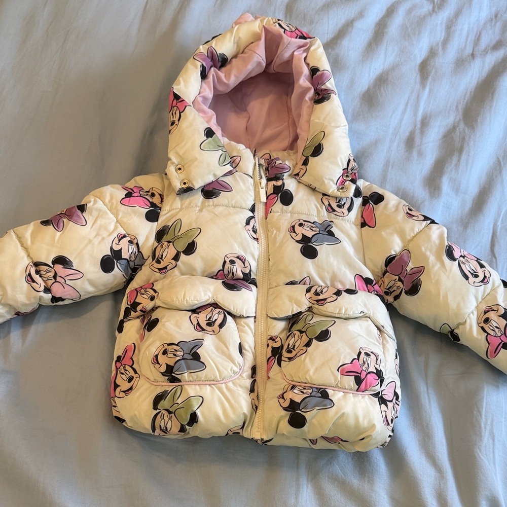 Girls 18/24M Disney Minnie Mouse Cream and Pink Jacket